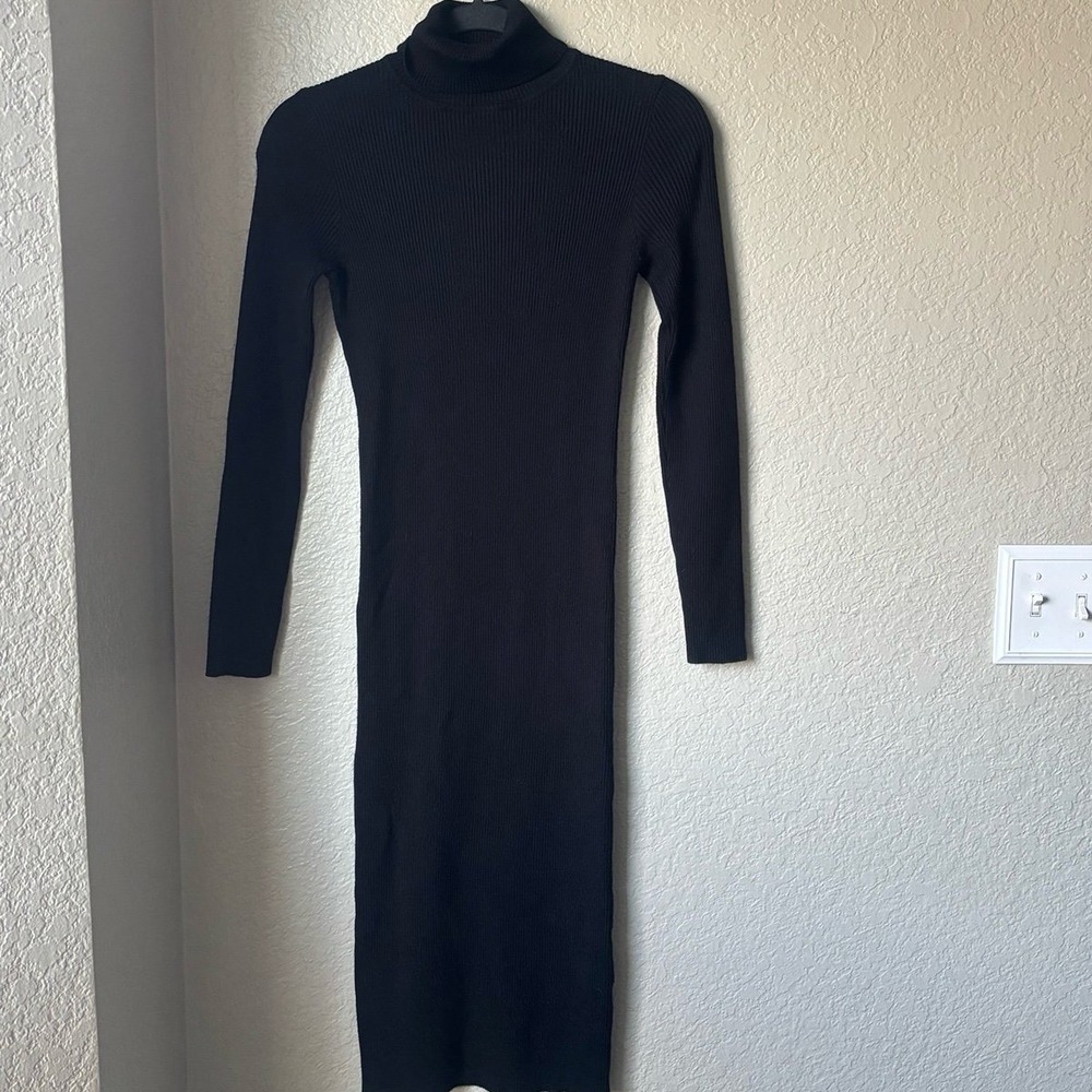 Turtleneck Sweater Black  Dress, Size M